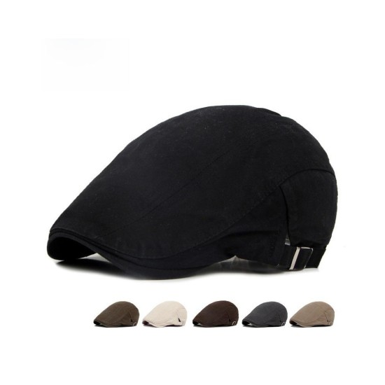 Beret Hat for Men and Women, Lightweight Cotton Summer Cap, Vintage Style Plain Flat Cap