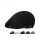 Beret Hat for Men and Women, Lightweight Cotton Summer Cap, Vintage Style Plain Flat Cap