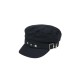 Stars Beret Hat: Fashionable Flat Top Navy Cap, Vintage Eight-Panel Hat for Women