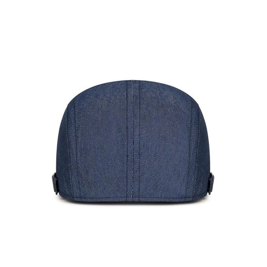 Unisex Denim Beret Hat Adjustable Casual Style for Men and Women