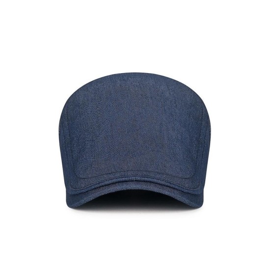 Unisex Denim Beret Hat Adjustable Casual Style for Men and Women