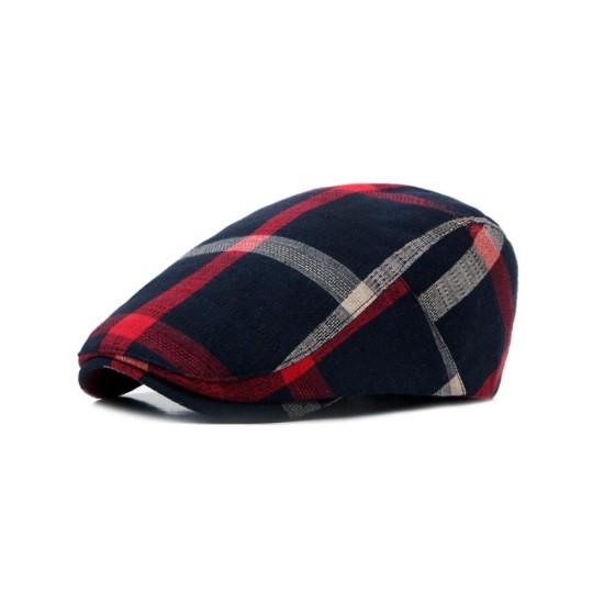 Classic Plaid Beret Hat for Women and Men - Lightweight Breathable Summer Cap