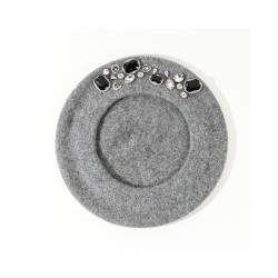 Warm Wool Beret with Rhinestones | Yena Jang Inspired Autumn Winter Hat