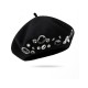 Warm Wool Beret with Rhinestones | Yena Jang Inspired Autumn Winter Hat