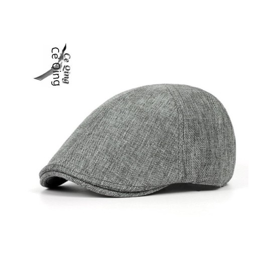 Classic Retro Summer Duckbill Cap for Men and Women - Breathable Linen Beret with Style