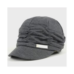Fashion Beret with Pleated Detail | Winter Flat Top Military Style Hat