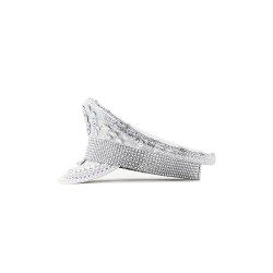 Silver Sequin Rhinestone Navy Cap Bride Headwear Oversized Fit Unisex Flat Top Beret for Women Men Autumn Winter