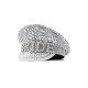 Silver Sequin Rhinestone Navy Cap Bride Headwear Oversized Fit Unisex Flat Top Beret for Women Men Autumn Winter