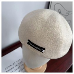 New Arrival Labeled Structured Beret Hat for Women - Autumn Winter Style Oversized Fit Reversible Front Cap Artist Beret, -Inspi