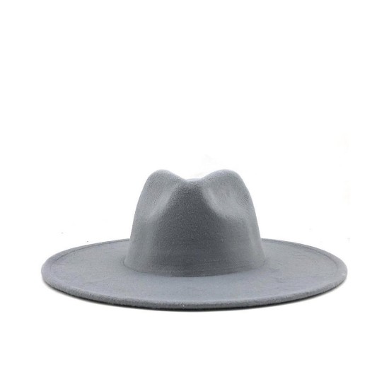 Wool Felt Wide Brim Fedora Hat for Women and Men, Stylish Autumn Winter Jazz Cap