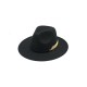 Elegant Women's Wool-Blend Fedora - Style with Gold Leaf & Feather Accent