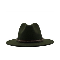 Elegant 60cm Wool Felt Fedora Hat for Women, Wide Brim Derby Style Fall Winter Fashion