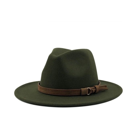 Elegant Suede Church Hat with Wide Brim | Winter Wool Fedora for Women