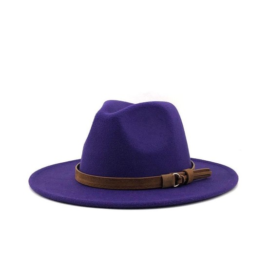 Elegant Suede Church Hat with Wide Brim | Winter Wool Fedora for Women