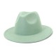 Stylish Wool Felt Fedora Hat for Men and Women - Classic Wide Brim Unisex Jazz Cap