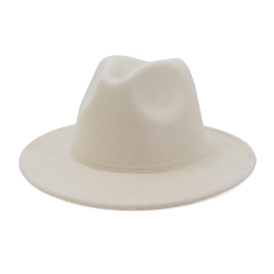 Stylish Wool Felt Fedora Hat for Men and Women - Classic Wide Brim Unisex Jazz Cap