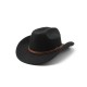 Western Cowboy Hat Wool Felt Wide Brim Fedora with Ethnic Style