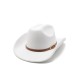 Western Cowboy Hat Wool Felt Wide Brim Fedora with Ethnic Style