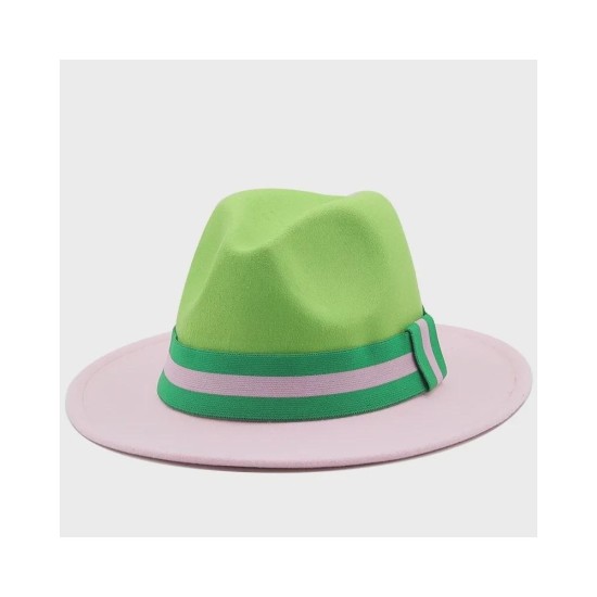 Stylish Wool Felt Fedora Hat | Two-Tone Design for Men & Women | Elegant Wedding & Photography Accessory