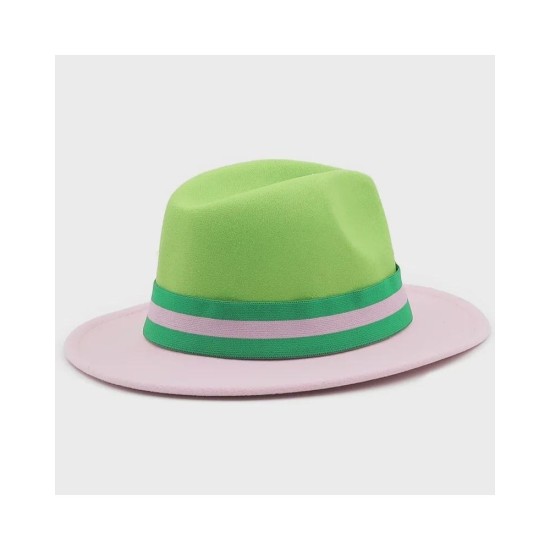 Stylish Wool Felt Fedora Hat | Two-Tone Design for Men & Women | Elegant Wedding & Photography Accessory