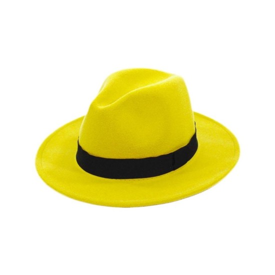 Vintage Wool Felt Fedora Hat | Wide Brim Unisex Jazz Cap for Sun Protection & Performance