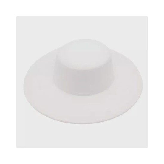 Wool Felt Wide Brim Fedora Hat | Winter Beret Style with Elegant Flat Crown for Women