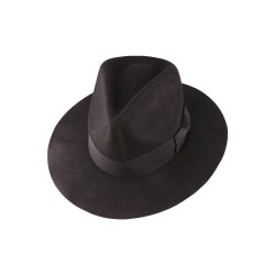 Wool Blend Felt Fedora Hat with Bow for Men - Classic Jazz Style Winter Cap
