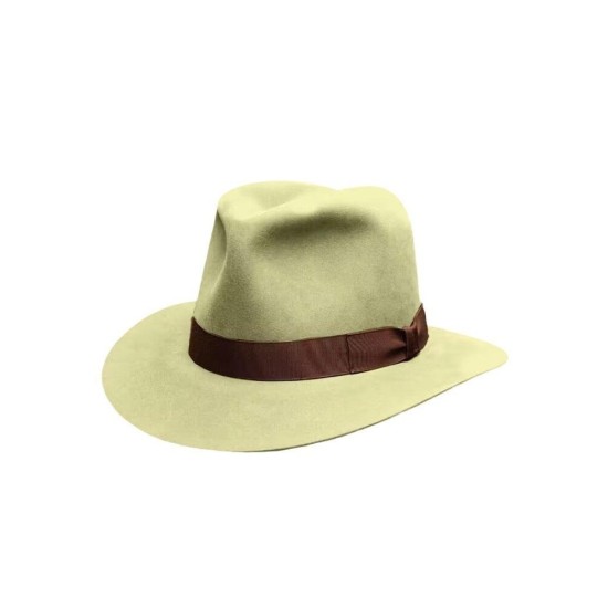 Wool Blend Felt Fedora Hat with Bow for Men - Classic Jazz Style Winter Cap