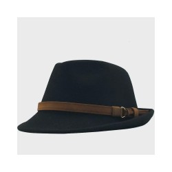 Wool Felt Fedora Hat - Classic Unisex Style Wide Brim Jazz Cap