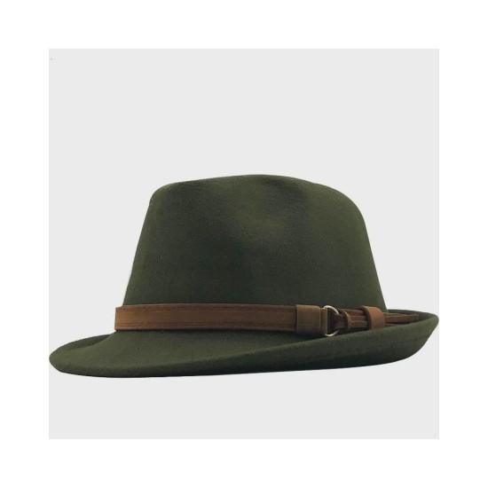 Wool Felt Fedora Hat - Classic Unisex Style Wide Brim Jazz Cap