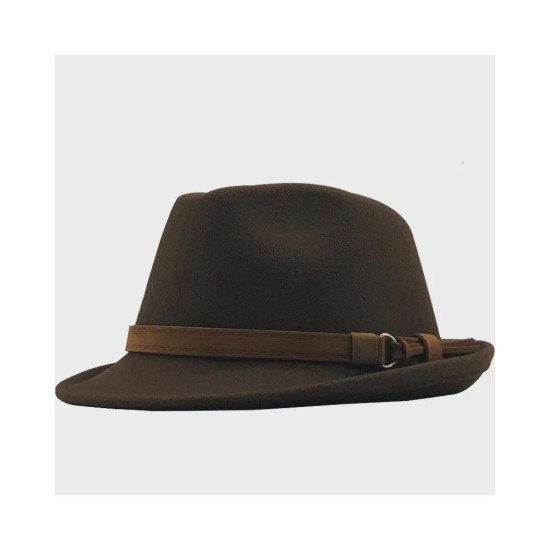 Wool Felt Fedora Hat - Classic Unisex Style Wide Brim Jazz Cap