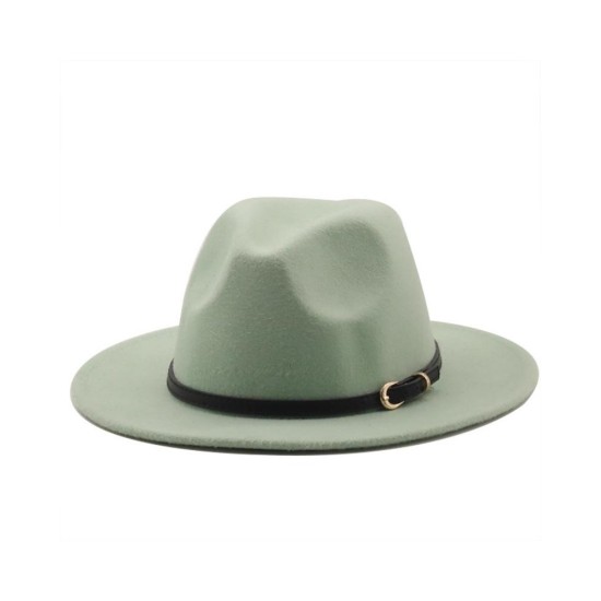 Wool Felt Fedora Hat - Khaki Exterior with Vibrant Red Lining, Ethnic Jazz Style