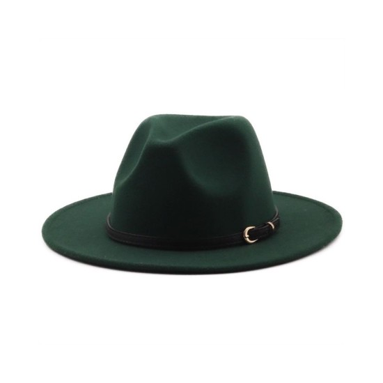 Wool Felt Fedora Hat - Khaki Exterior with Vibrant Red Lining, Ethnic Jazz Style