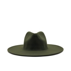 Wool Felt Wide Brim Fedora Hat for Women and Men - Classic Autumn Winter Style