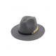 Vintage Wool Fedora Hat for Women - Autumn Winter Fashion with Leaf Embellishment