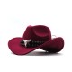 Western Cowboy Hat with Horn Trim - Wool Felt Wide Brim Fedora for Men and Women, Ethnic Style