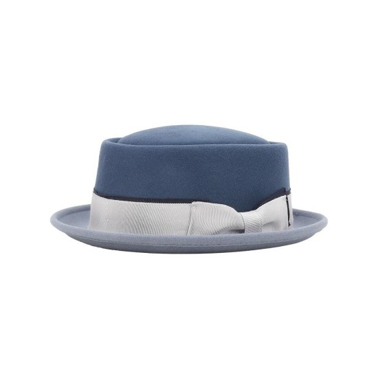 Vintage Wool Felt Fedora Hat for Women | Curved Brim, Flat Top, Elegant Autumn Winter Headwear