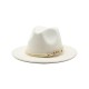 Vintage Western Cowboy Hat for Women & Men - Wool Felt Fedora with Chain & Rope Trim, Autumn Winter Style, Oversized Fit for Lar