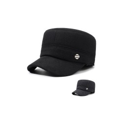 Winter Wool Fedora Hat with Fleece-Lined Ears for Men - Insulated Outdoor Cap for Middle-Aged & Senior Gentlemen
