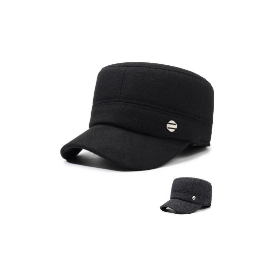 Winter Wool Fedora Hat with Fleece-Lined Ears for Men - Insulated Outdoor Cap for Middle-Aged & Senior Gentlemen