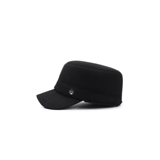 Winter Wool Fedora Hat with Fleece-Lined Ears for Men - Insulated Outdoor Cap for Middle-Aged & Senior Gentlemen
