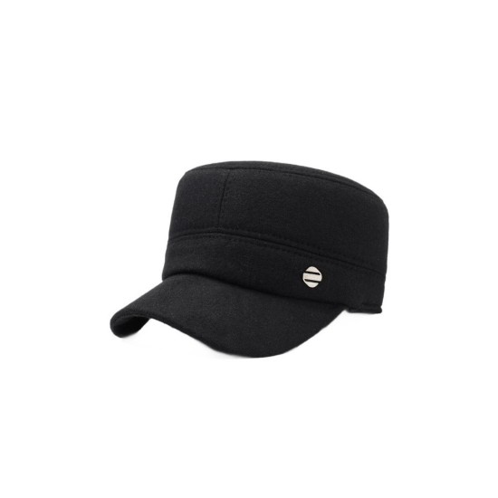 Winter Wool Fedora Hat with Fleece-Lined Ears for Men - Insulated Outdoor Cap for Middle-Aged & Senior Gentlemen