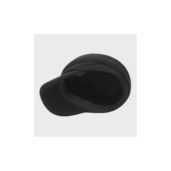 Men's Winter Wool Flat Cap with Ear Flaps, Vintage Military Style Newsboy Hat for Cold Weather