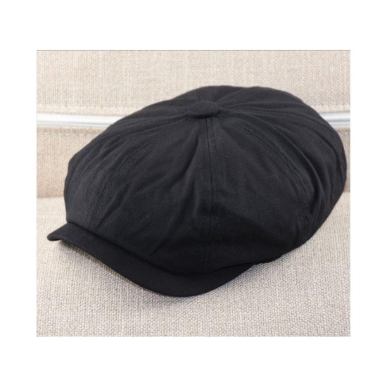 Men's Cotton Linen Newsboy Cap | Breathable Spring Summer Flat Cap | Style Beret Hat