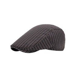 Retro Purple Plaid Newsboy Cap for Women | Flattering Unisex Snapback Hat