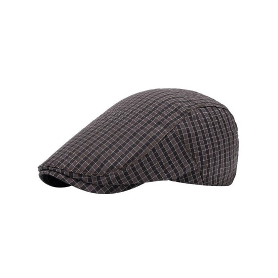 Retro Purple Plaid Newsboy Cap for Women | Flattering Unisex Snapback Hat