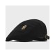 Vintage Leather Strap Newsboy Cap - Cotton Beret Style Unisex Flat Cap for Men and Women