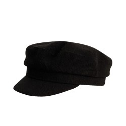 Women's Black Wool Beret Hat | Classic Newsboy Style with Flat Top | Retro Winter Fashion Accessory