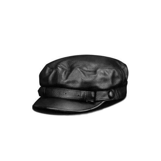 Vintage Leather Flat Cap | Classic Newsboy Style for Men and Women