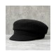 Black Wool Beret Hat for Women: Classic Newsboy Style with Vintage Flat Top Design